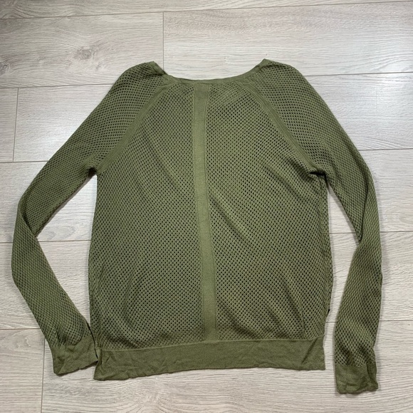Rag & Bone Army Green Thin Knit Long Sleeve Sweater Top - Picture 4 of 11